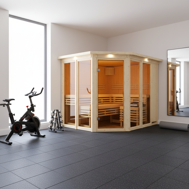 2‑Person Solid Spruce Indoor Dry Sauna – Compact &amp; Luxury Design