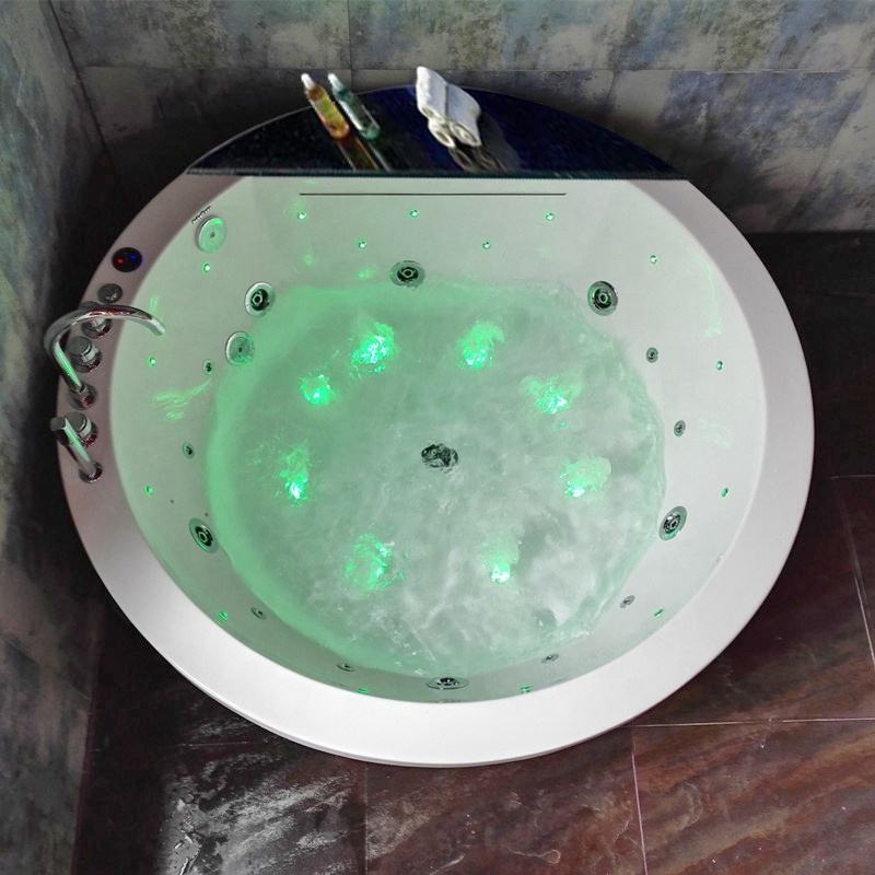 Luxury 2‑Person Embedded Spa Bathtub – Modern Built‑In Hot Tub