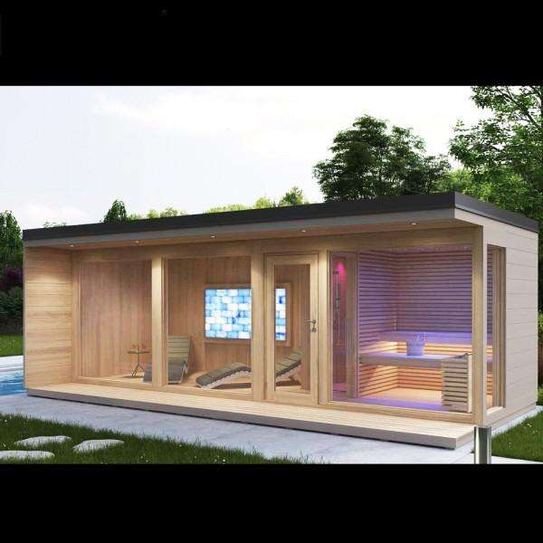 Solid Red Cedar Outdoor Steam Sauna – 2‑Person