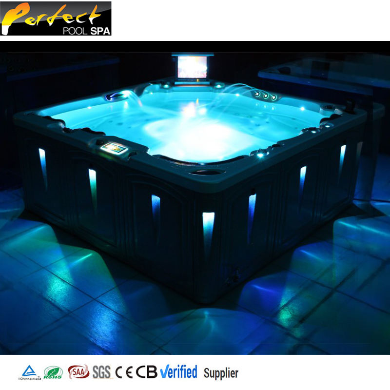 5 Person Hot Tub Hydro Jet whirlpool Spa Pool Outdoor Massage Bed with Music Speaker